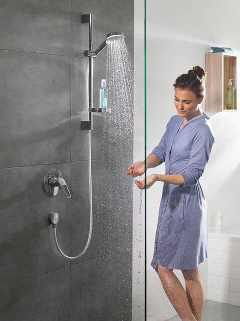 Pommeau de douche Hansgrohe Crometta 2 jets coloris blanc et chrome en  plastique ABS et polypropylène