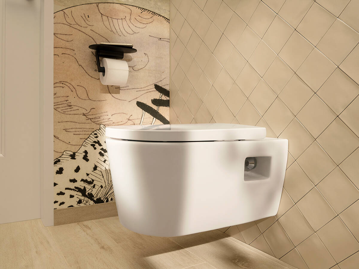 Inodoro EluPura Original S de hansgrohe en formato redondo.