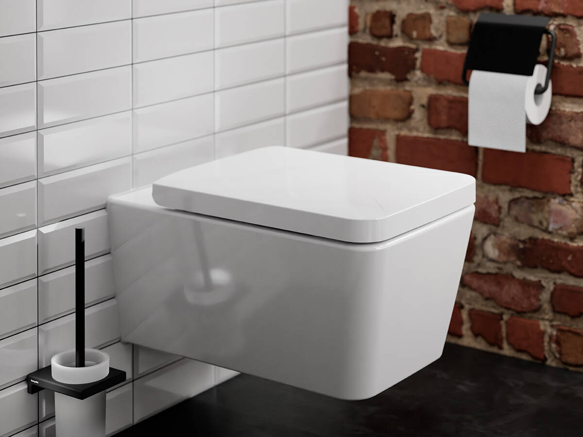 EluPura toilet in softsquare design.