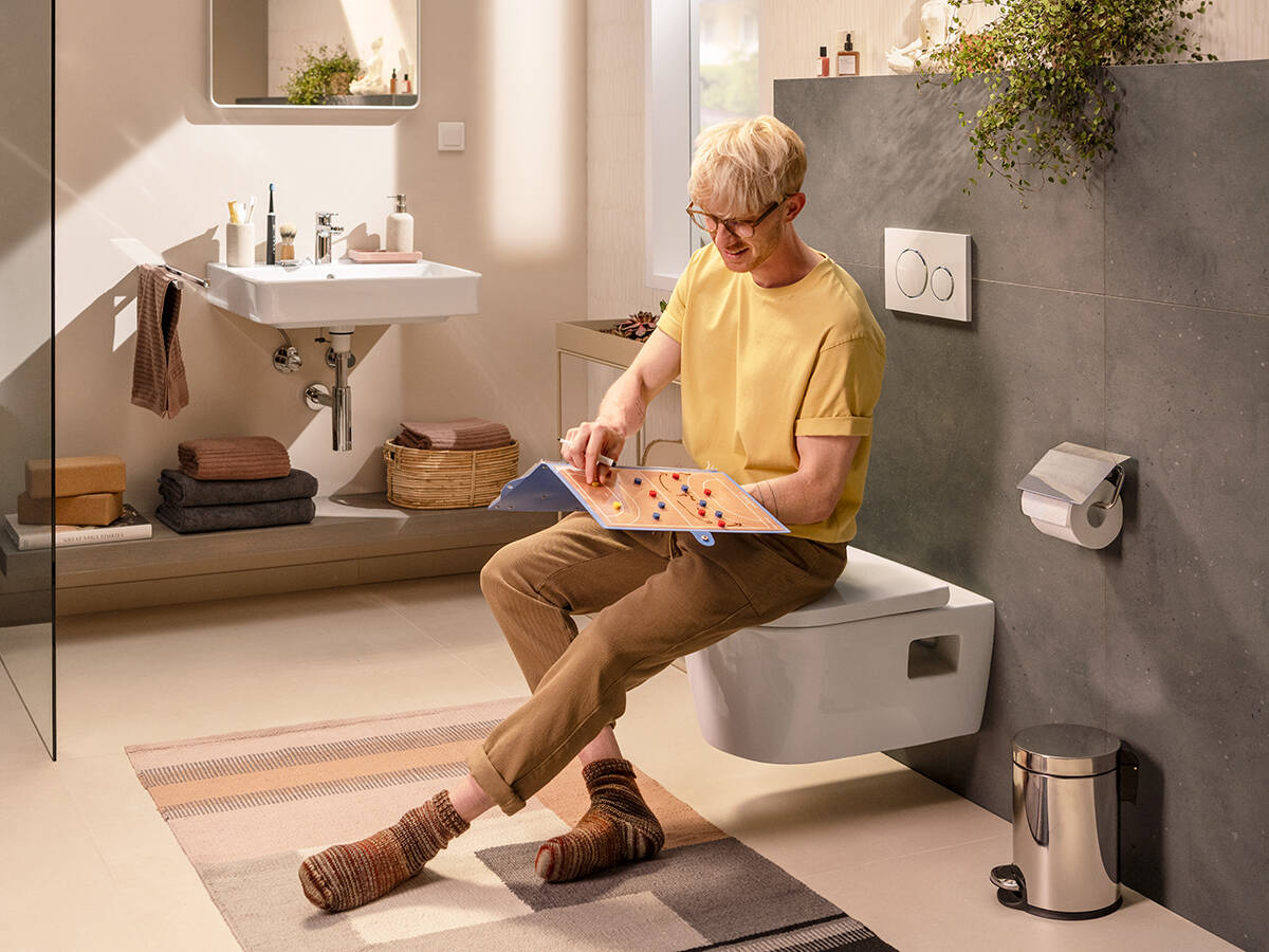 Toilet i høj kvalitet fra hansgrohe til vægmontering.