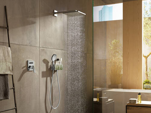 hansgrohe bathroom ambience with Raindance E overhead shower