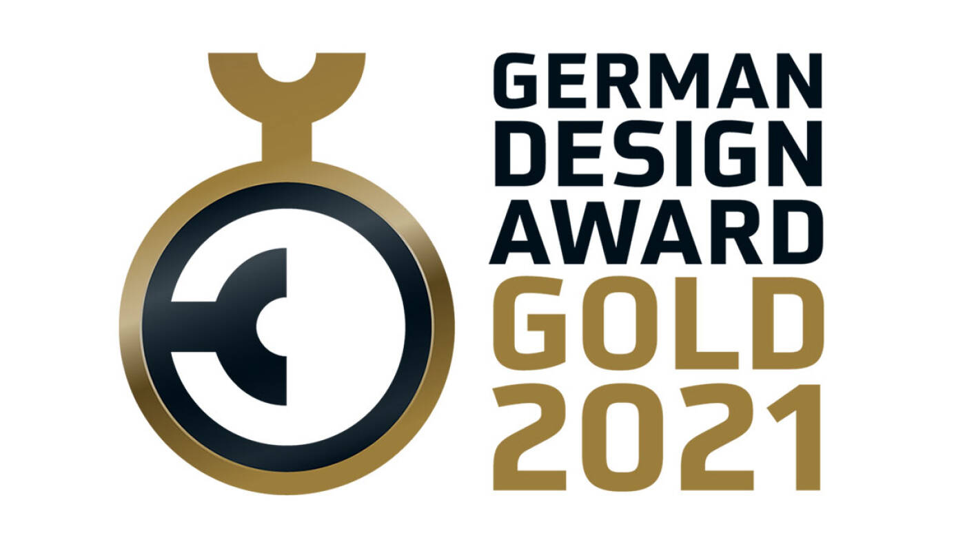 Logo German Design Award Gold 2021 for Hansgrohe.