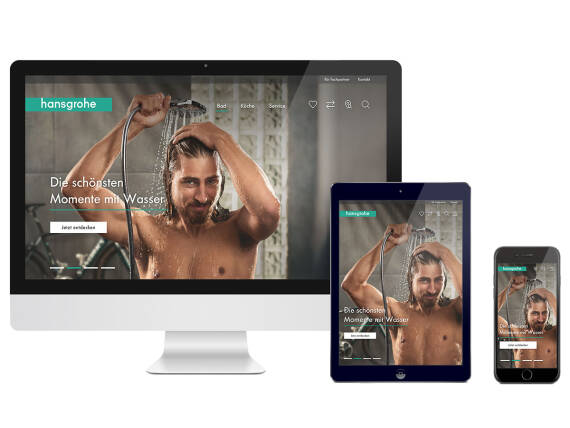 Format de sortie du nouveau site Web de la marque hansgrohe. Format de sortie du nouveau site Web de la marque hansgrohe.