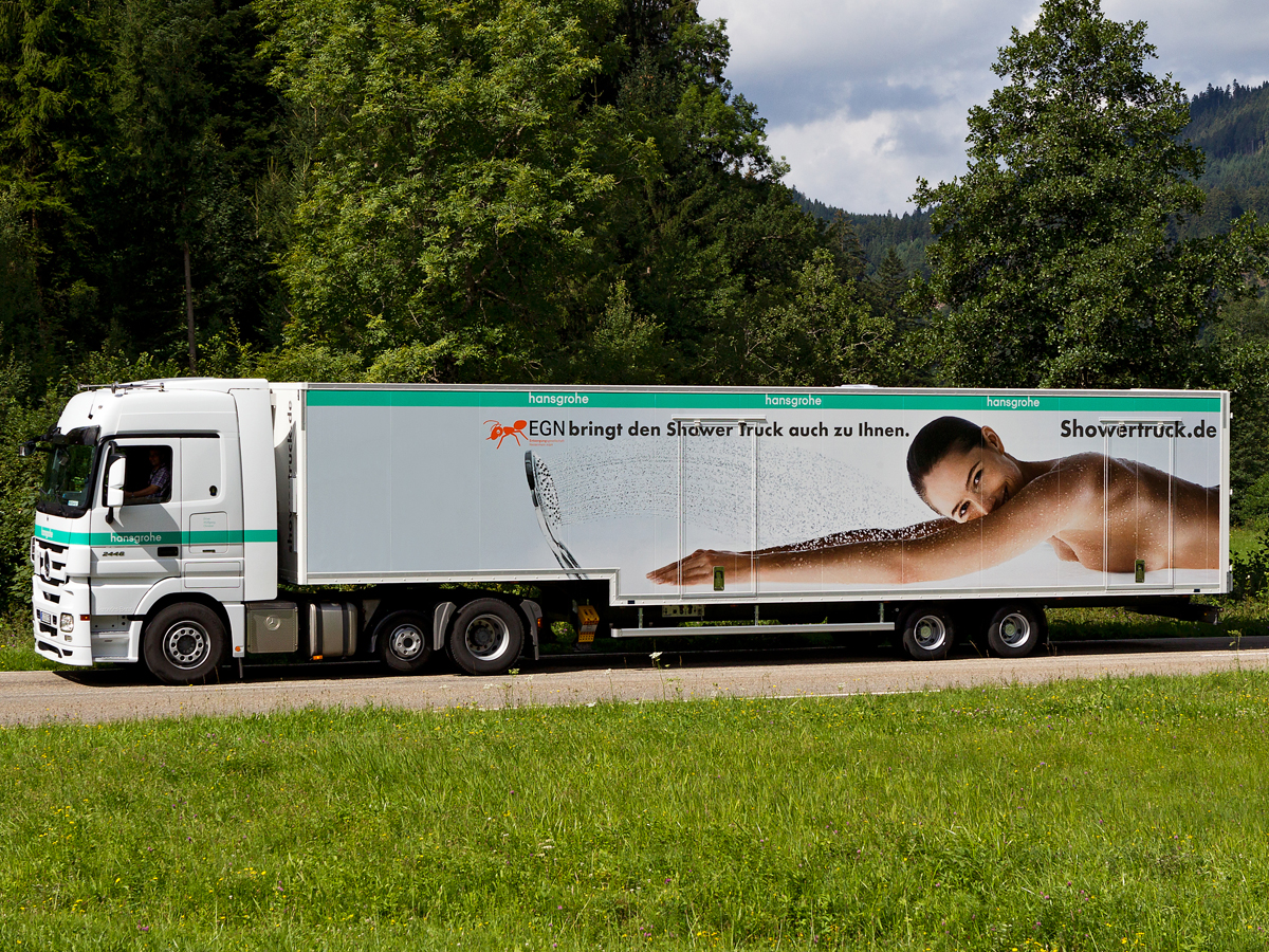 Hansgrohe shower truck mobile showers for sporting events