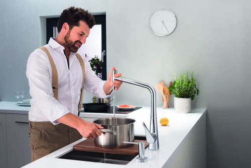 hansgrohe sink and faucet combination.