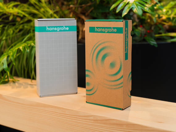 Umweltfreundlichere Verpackungen von hansgrohe.