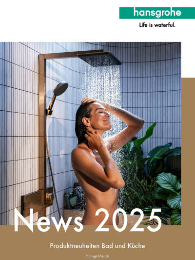 Folleto de novedades de hansgrohe 2025.