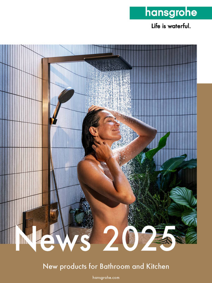 Cover photo on the hansgrohe News 2025 brochure.