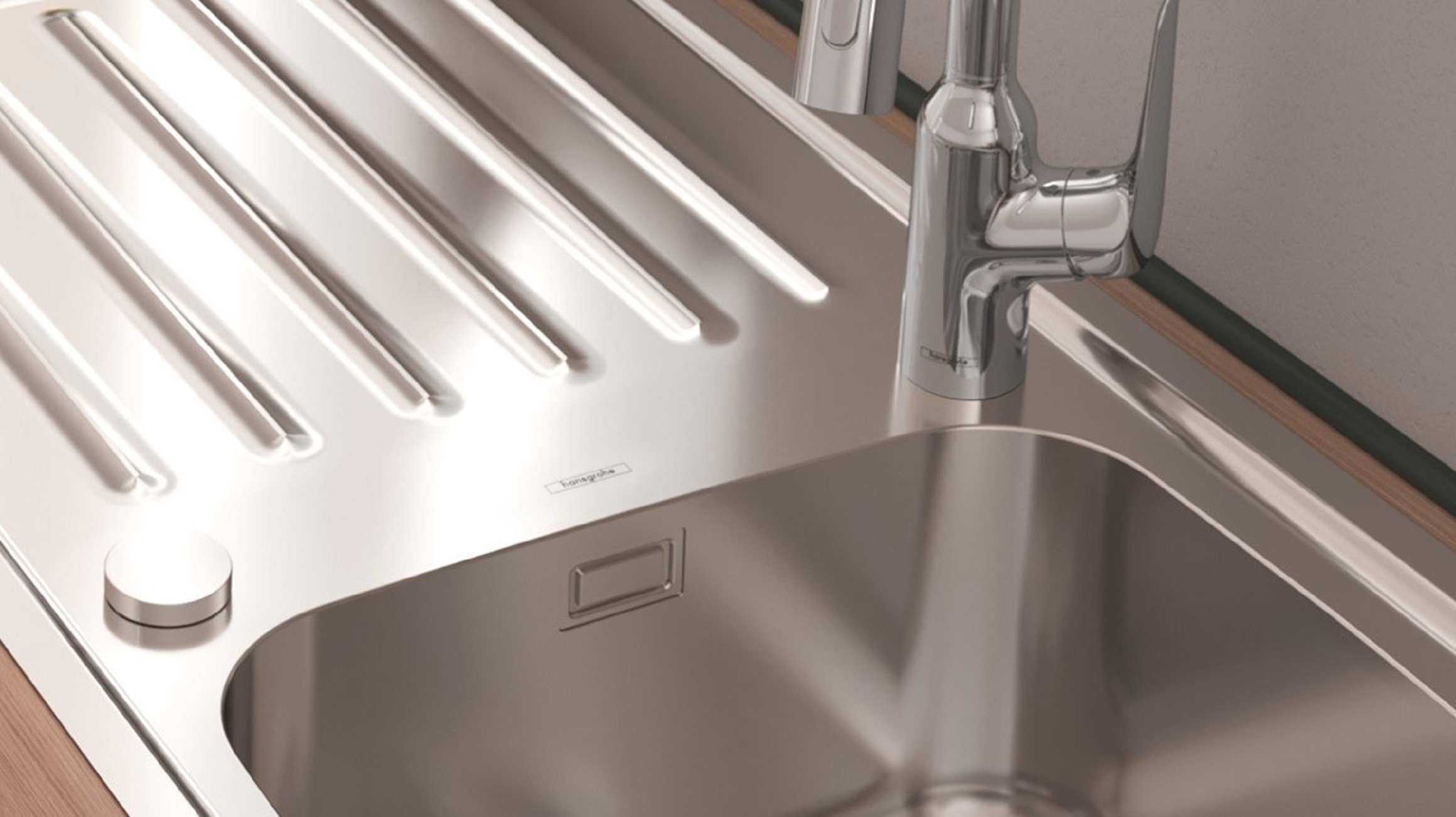 Affordable Stainless Steel Sinks With Top Of The Range Fixtures Hansgrohe Pro Int