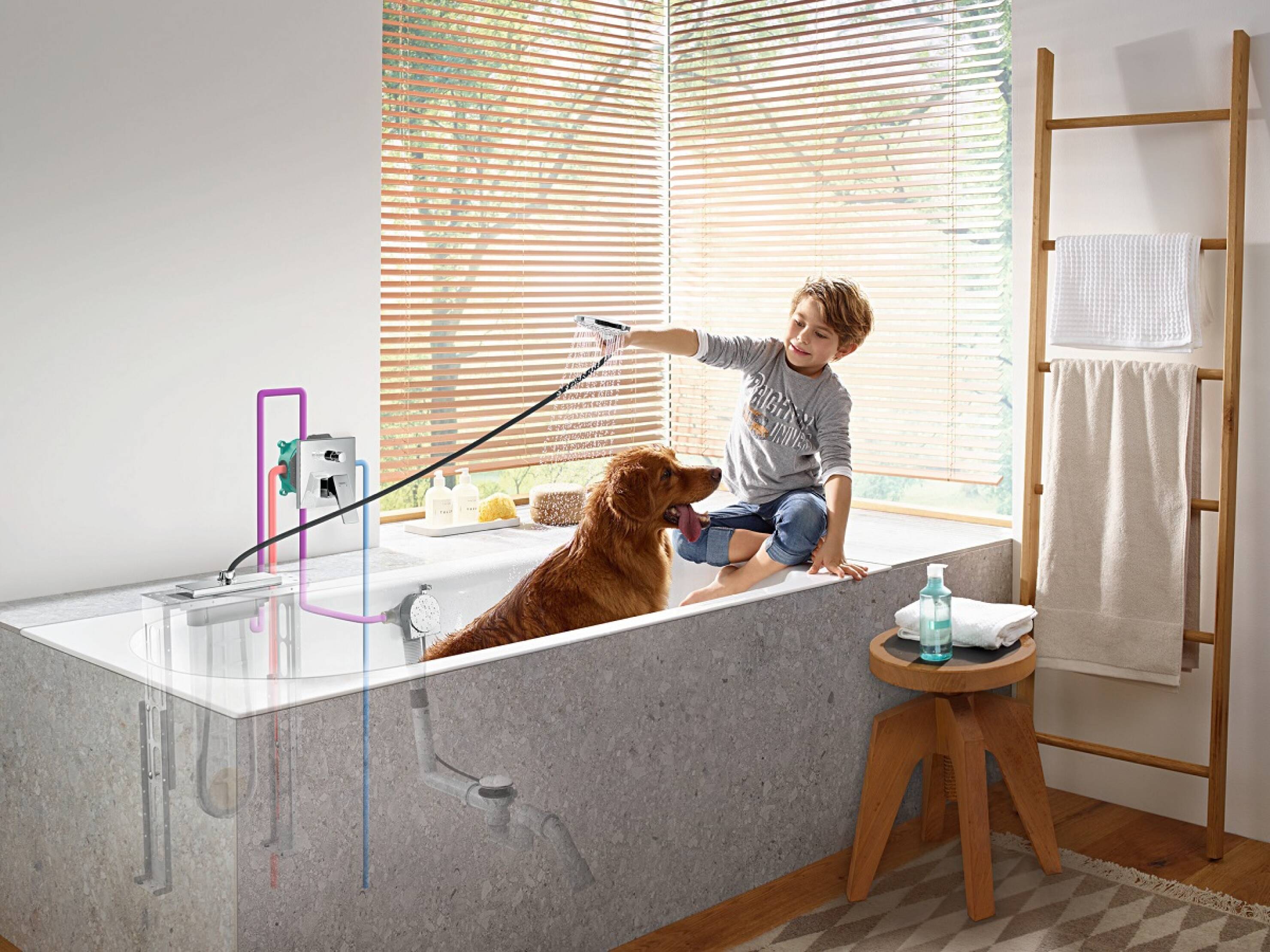 Hansgrohe Systèmes de bords de baignoire - Support de douche pour