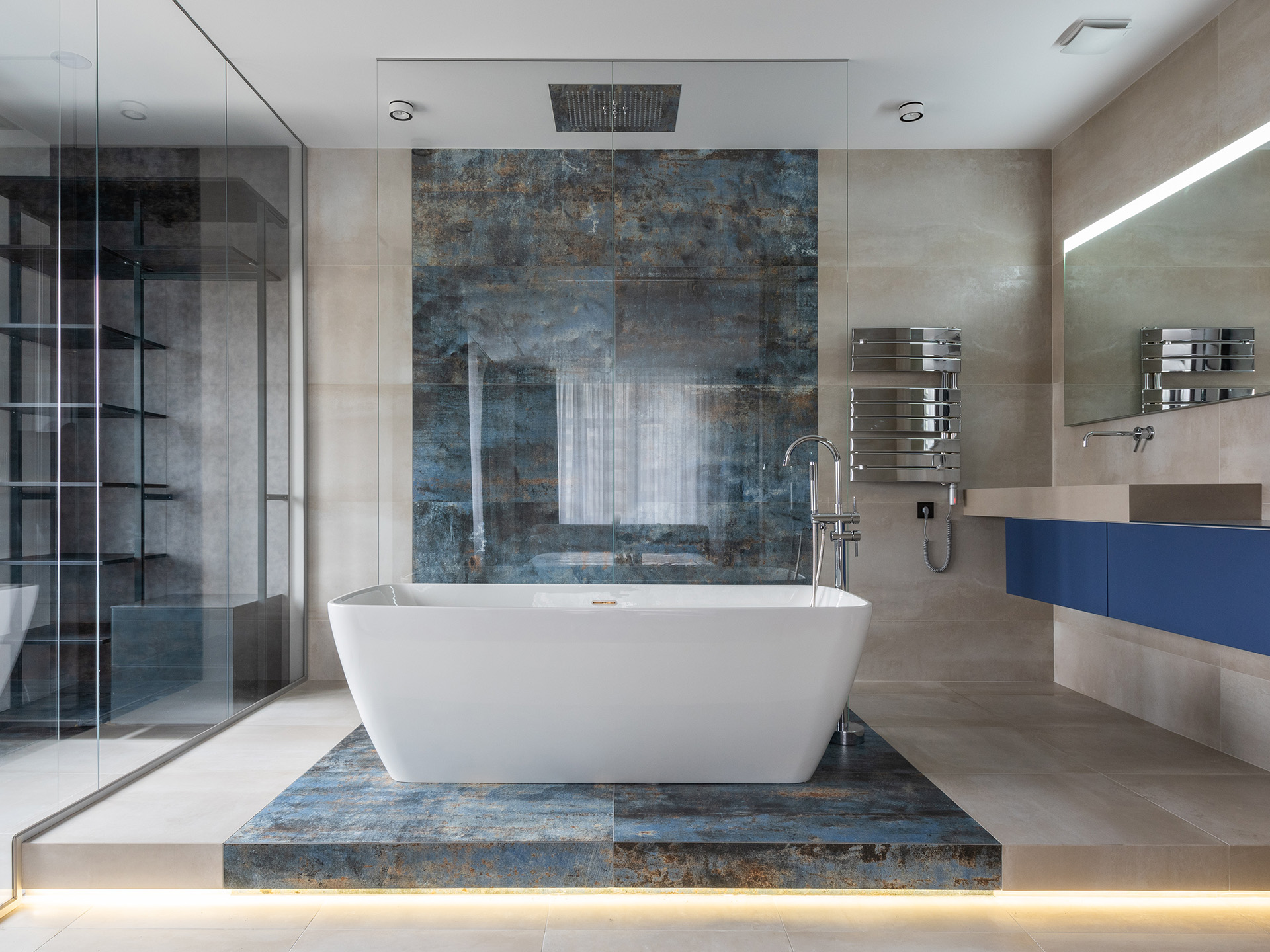 浴室的豪华空间:大理石作为设计爱好者的设计特点