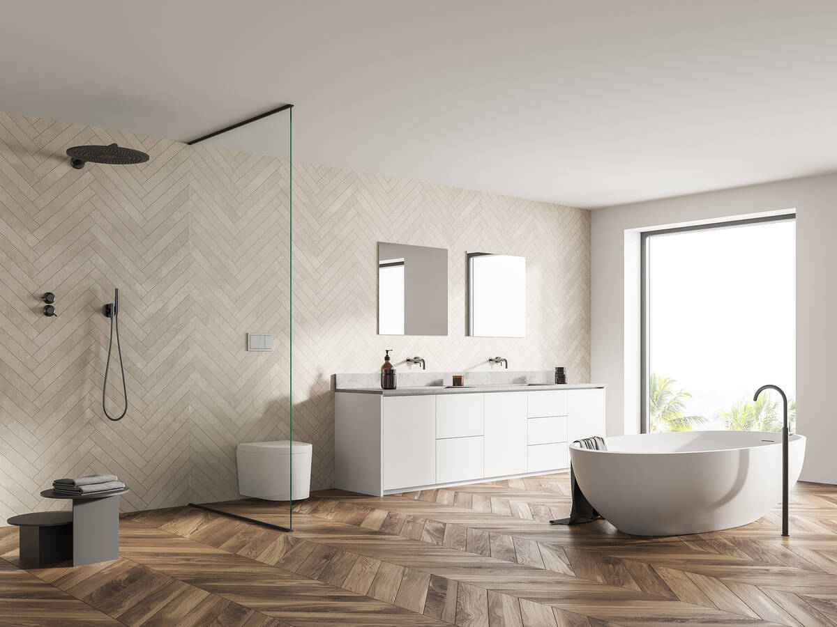 Parquet in the bathroom