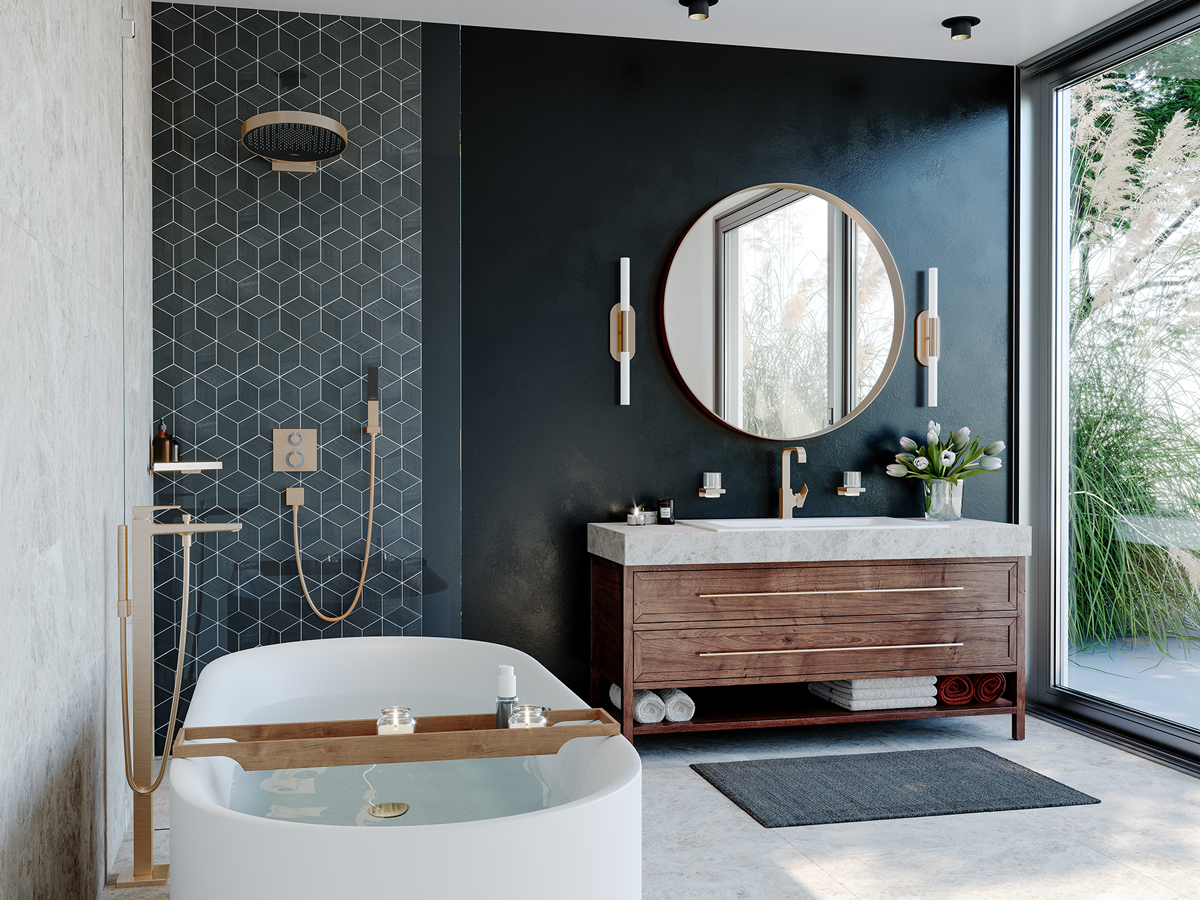 Prikkelende badkamer ervaring: kleurrijk, perfect afgewerkt en een prettig gevoe...