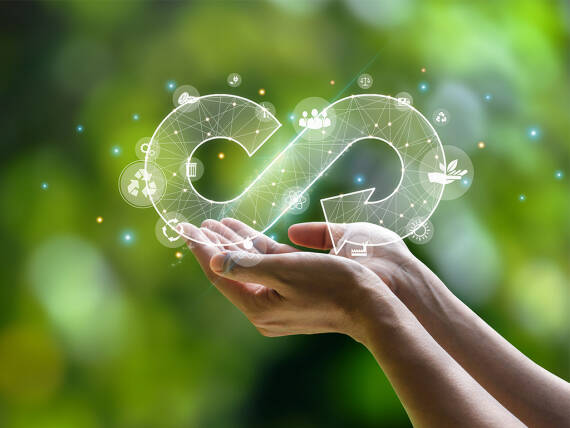 Visualisierung der Kreislaufwirtschaft.