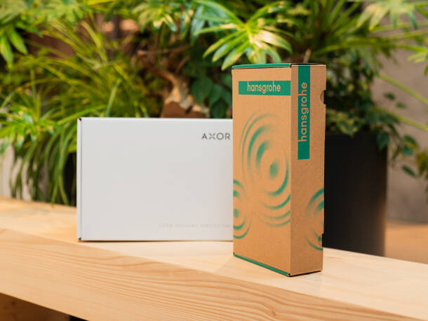 Two product packs placed on a table.