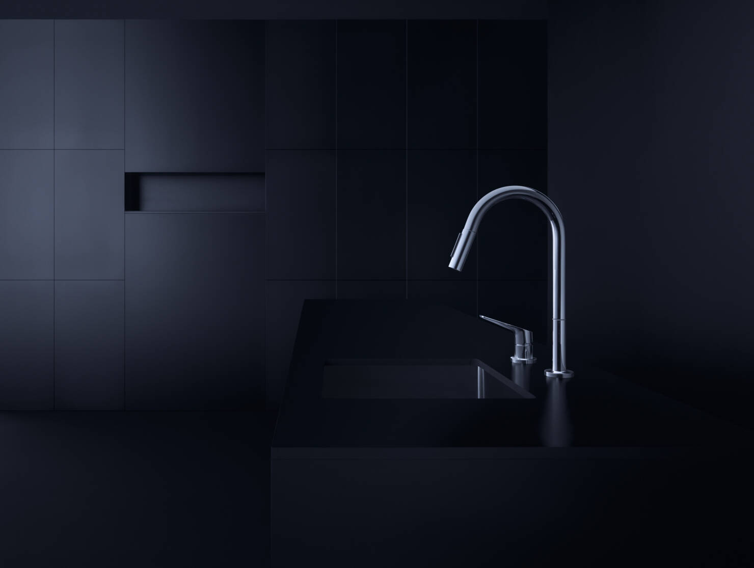 Faucet design for the kitchen by Antonio Citterio. Faucet design for the kitchen by Antonio Citterio.