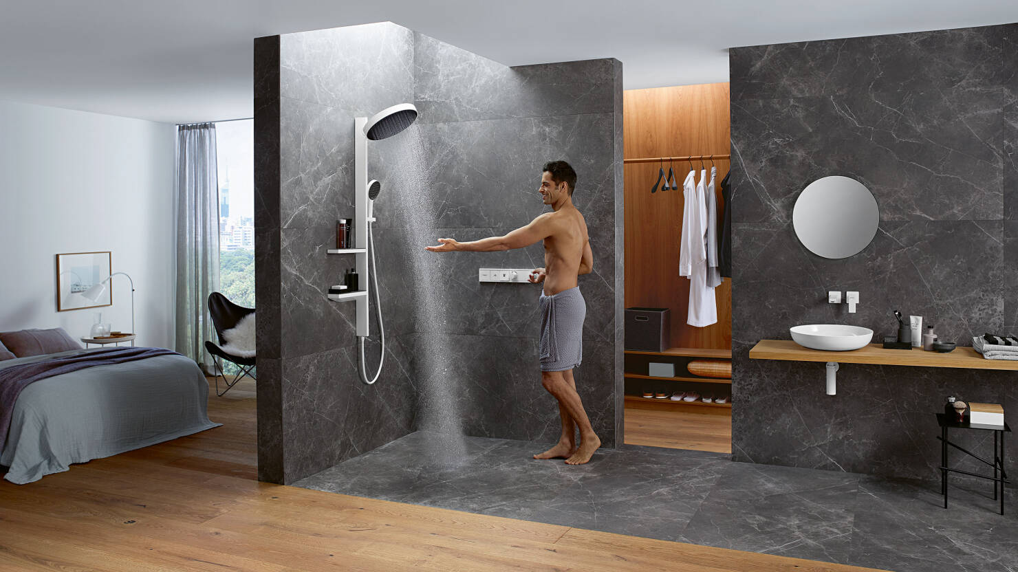 Innovative Brausestrahlen und Duschvergnügen von Hansgrohe. Innovative Brausestrahlen und Duschvergnügen von Hansgrohe.