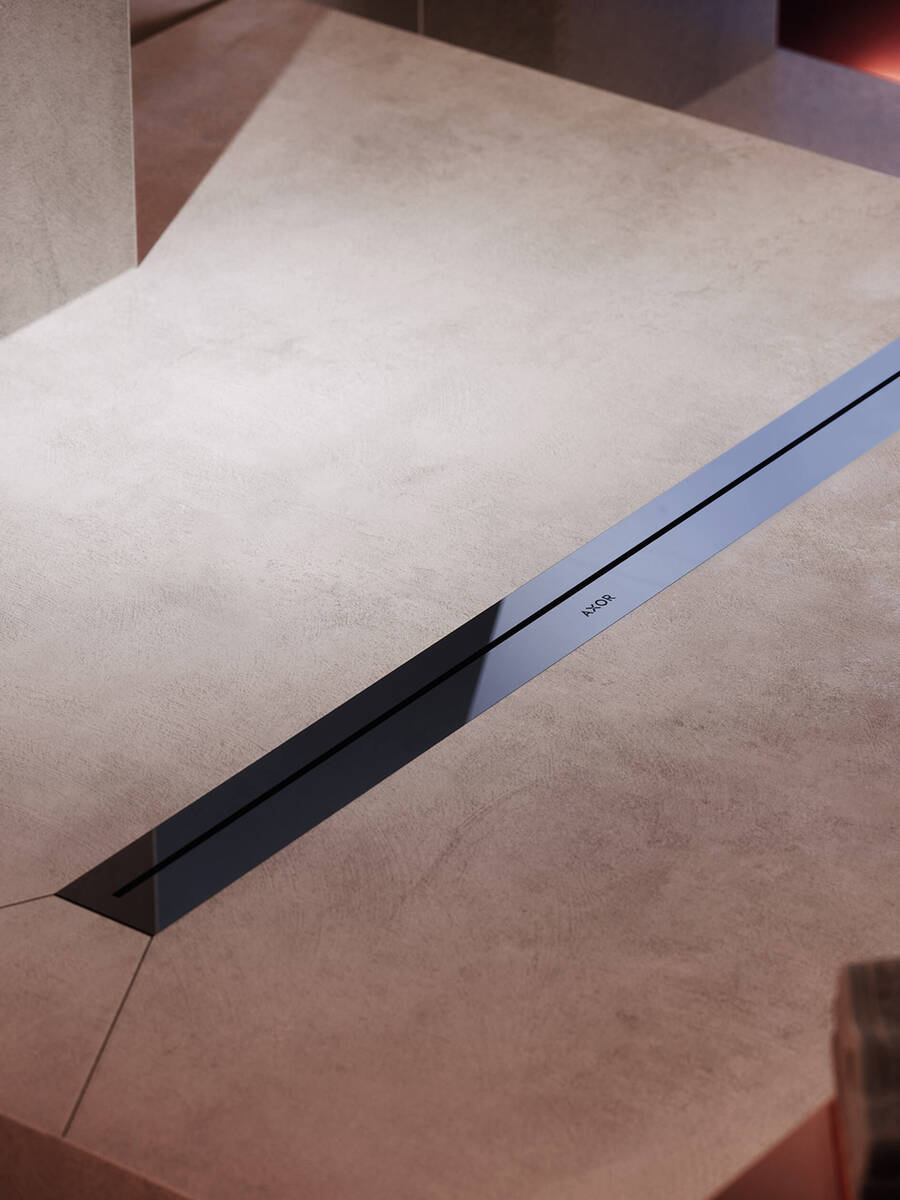 AXOR Drain in Polished Black Chrome Oberfläche. AXOR Drain in Polished Black Chrome Oberfläche.