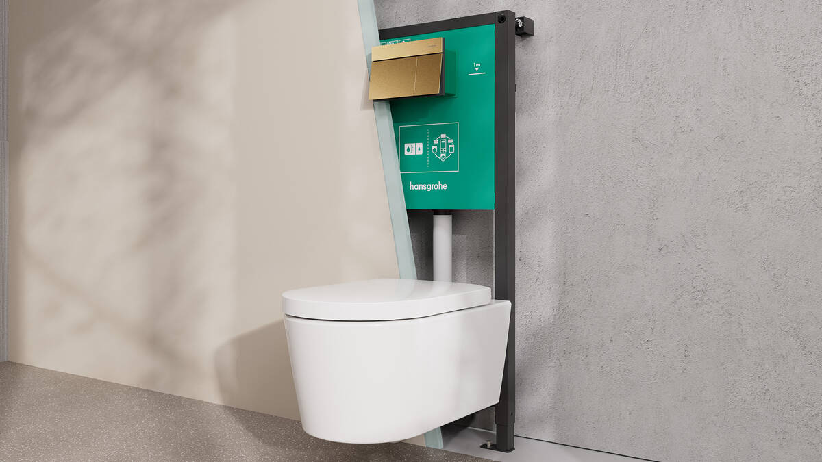 Sistema di risciacquo con WC con bidet incorporato hansgrohe.