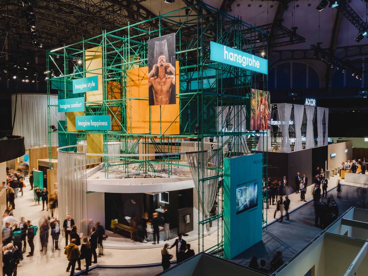 hansgrohe booth at the ISH 2023 trade fair.