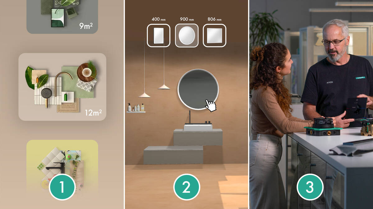 In 3 Schritten zum hansgrohe Traumbad.