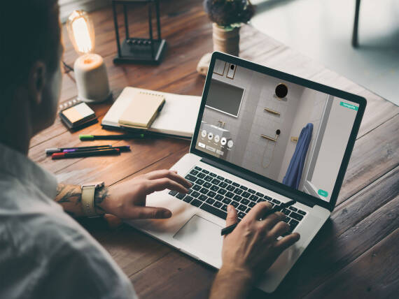 hansgrohe Inspirator tool on a laptop.