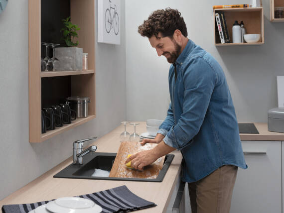 New product idea for the sink: a compact kitchen tap. New product idea for the sink: a compact kitchen tap.