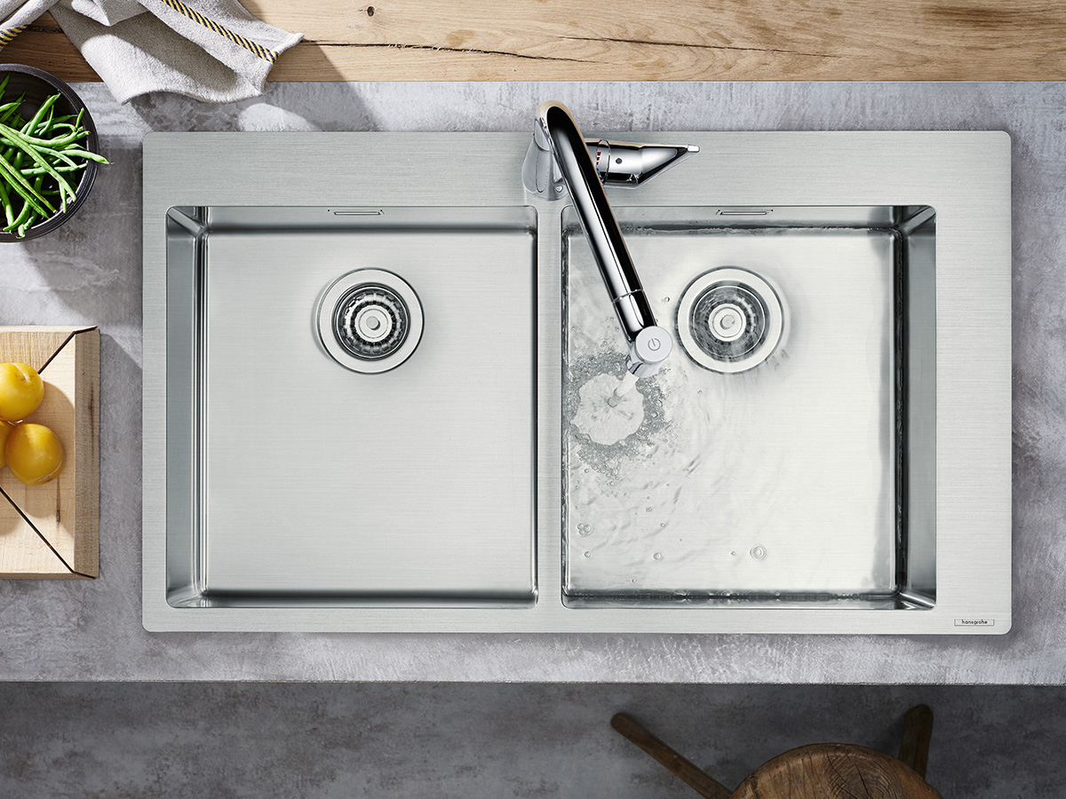 New High Quality Sinks For The Kitchen Hansgrohe INT   Kitchen Sink S711 F765 Top View Ambience 4x3 