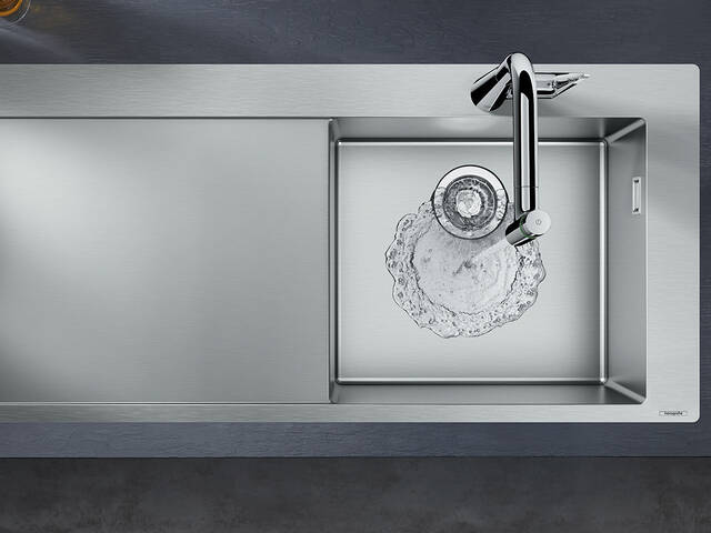 Bergstr/öm Granite Kitchen Sink 750 x 430cm Kitchen Built-in Surface Sink Basin Rotary excenter Siphon