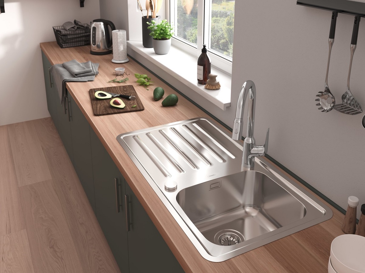 New Products From Hansgrohe Hansgrohe Pro INT   Kitchen Sink Stainless Steel S41 Key Visual 4x3 