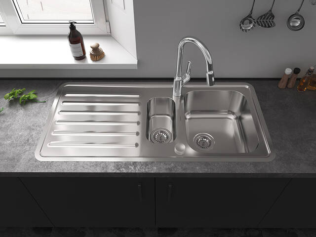 New Range of 1/1.5/ 2.0 Stainless Steel Kitchen Sinks With Waste Kits & Fittings