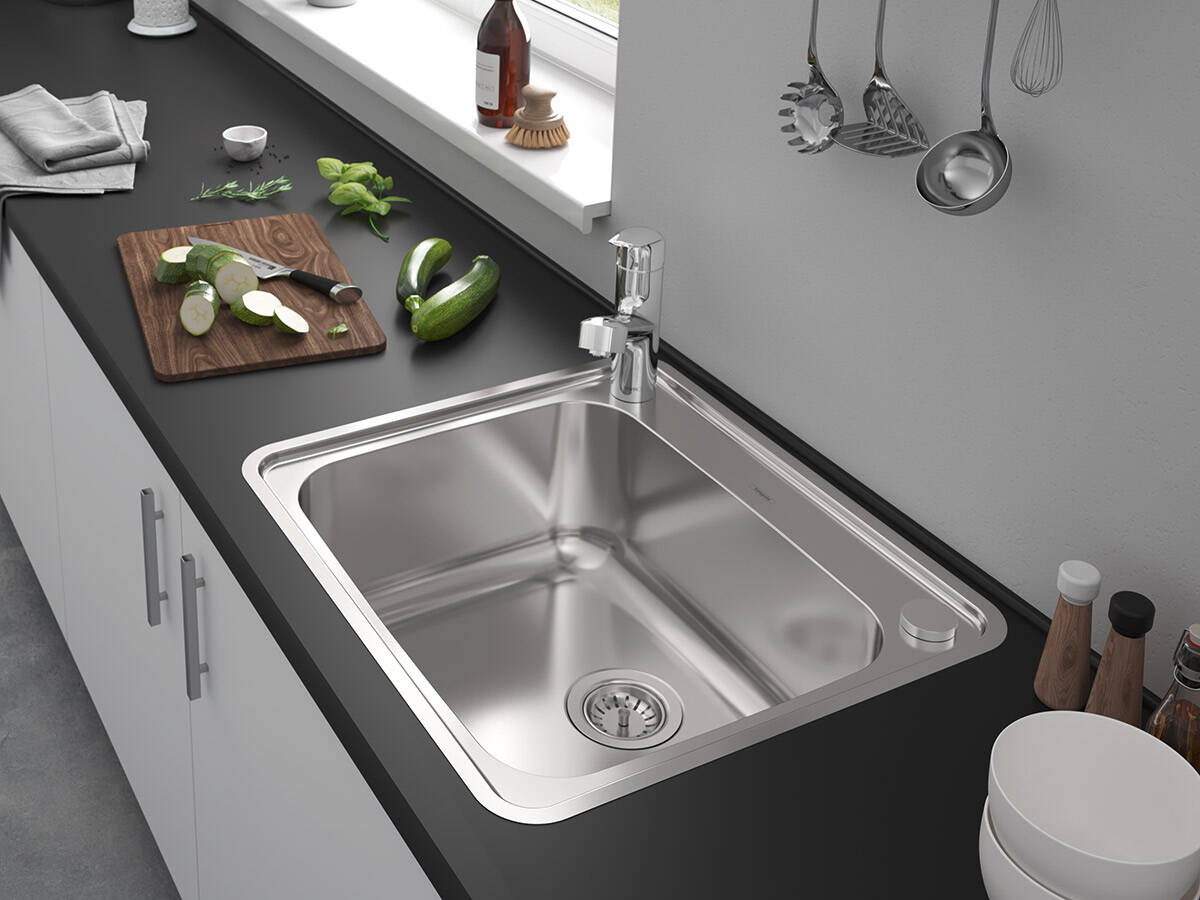 Stainless Steel Kitchen Sink, Stainless Countertop With Sink