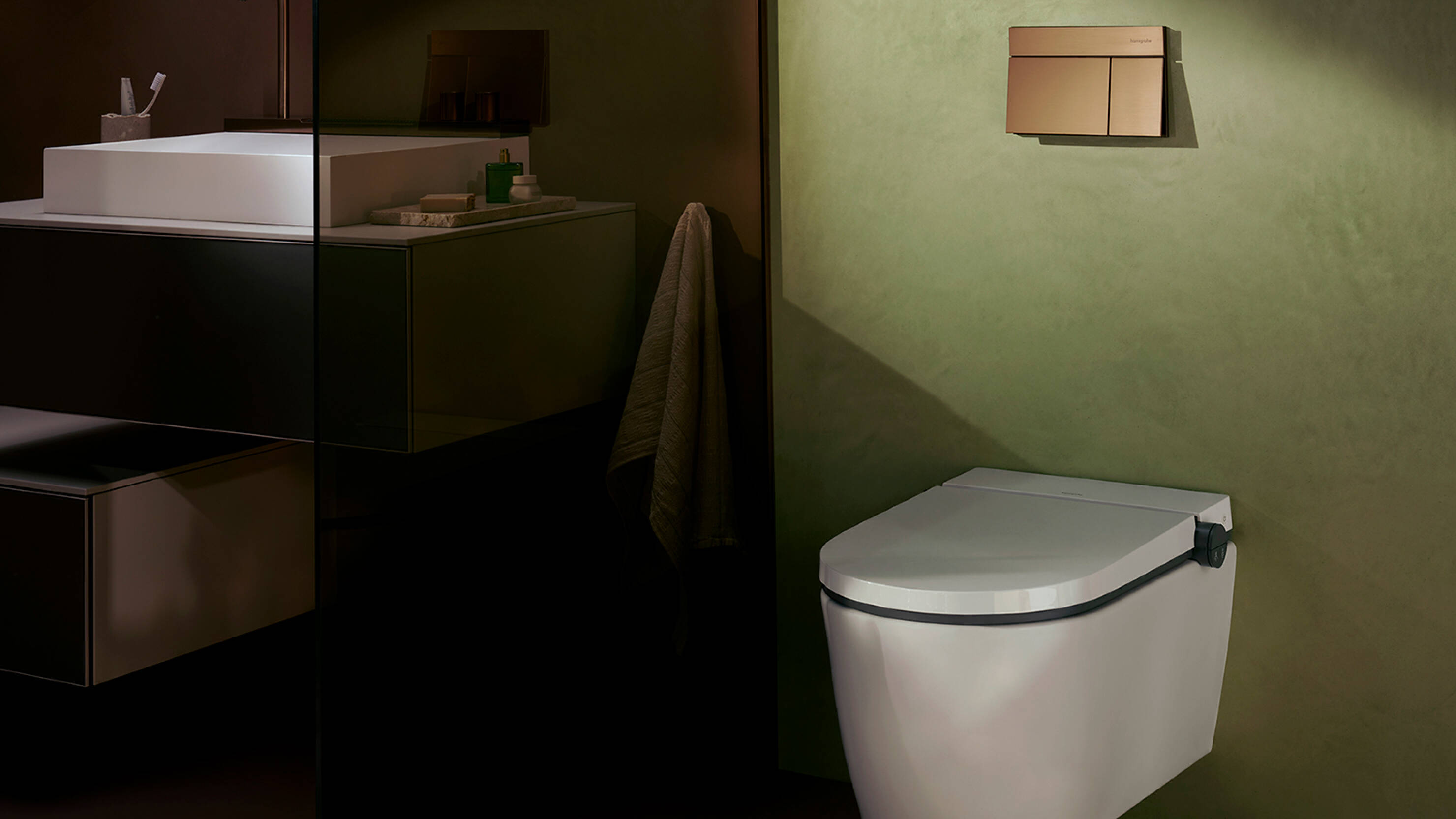 LavaPura Element S mit iFrame Drückerplatte in Brushed Bronze.