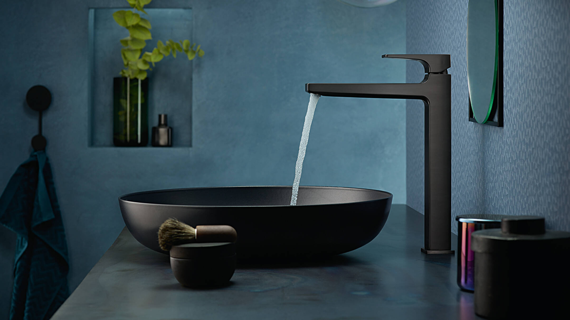 Tap with brushed black finish.