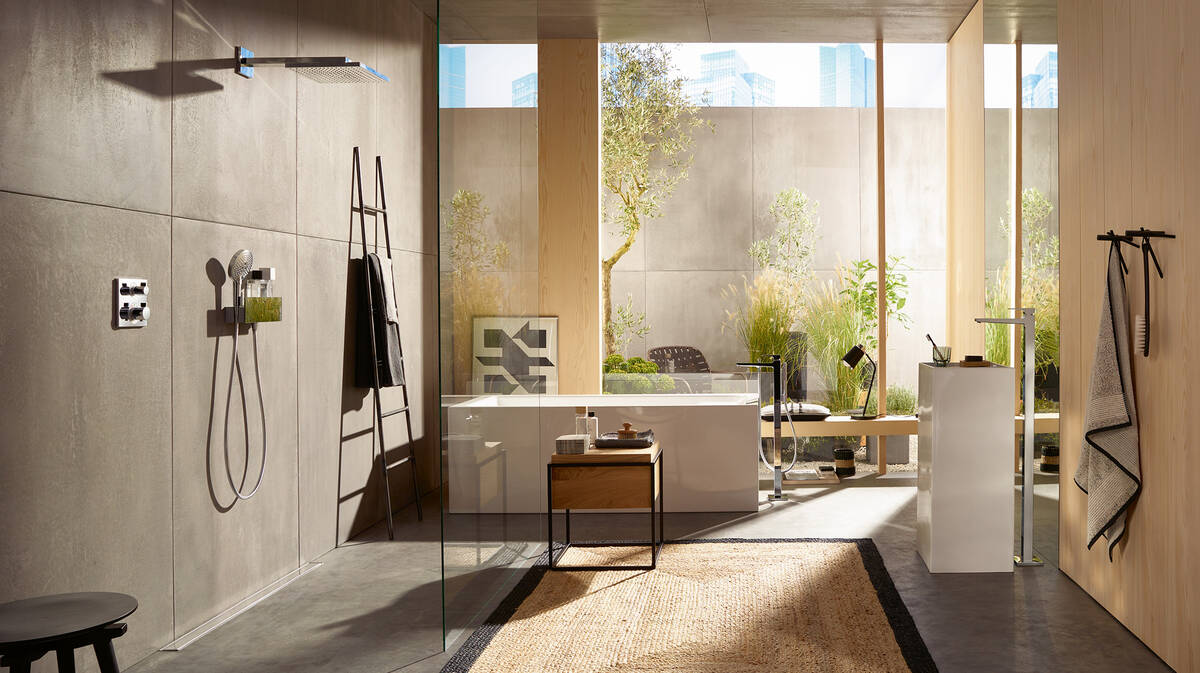 Ingrijpen Ideaal Namaak Trend in de badkamer: zichtbeton en ruwe wanden in betonlook | hansgrohe BE
