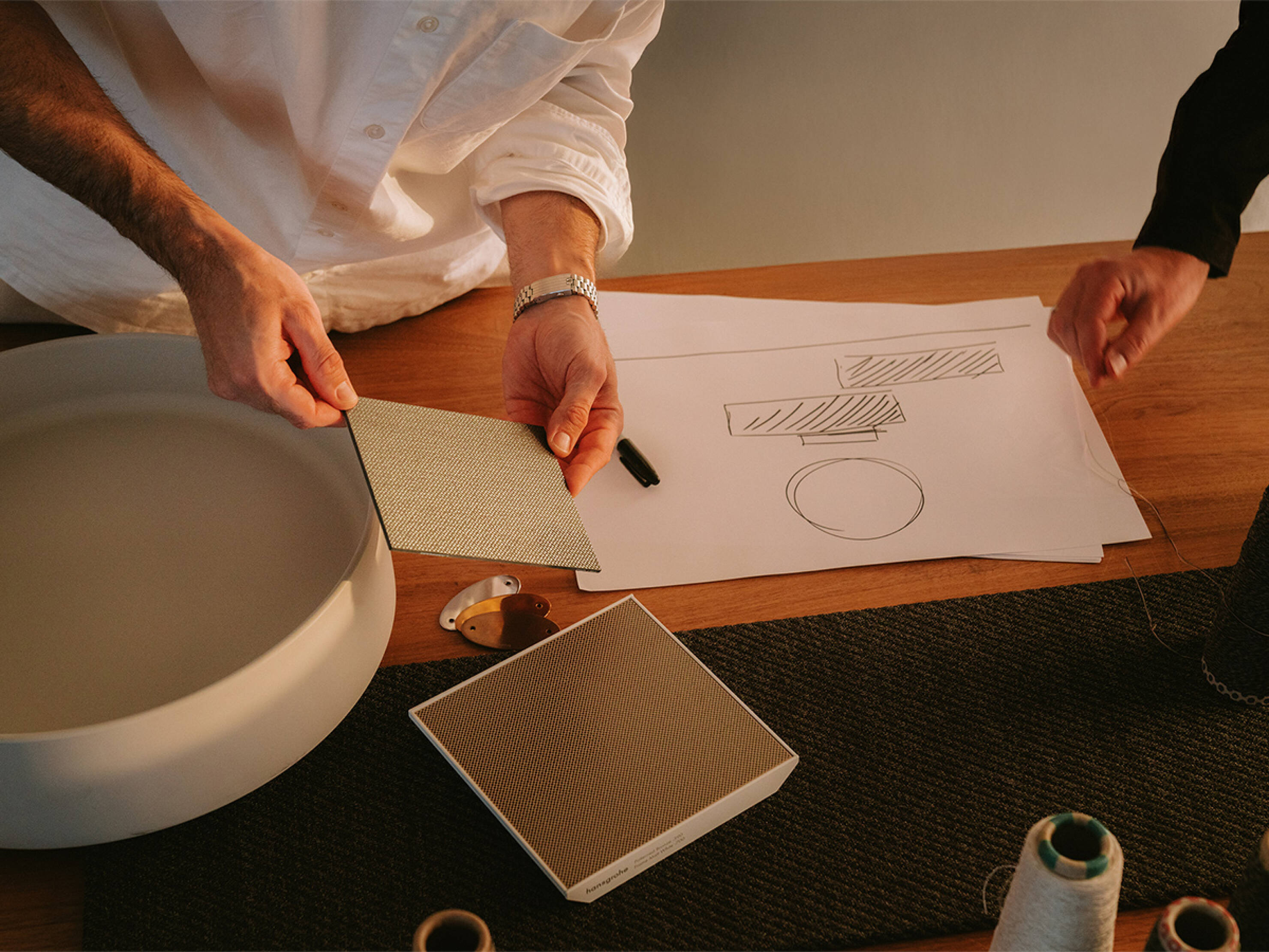 Shapes and colours are coordinated in the design process.