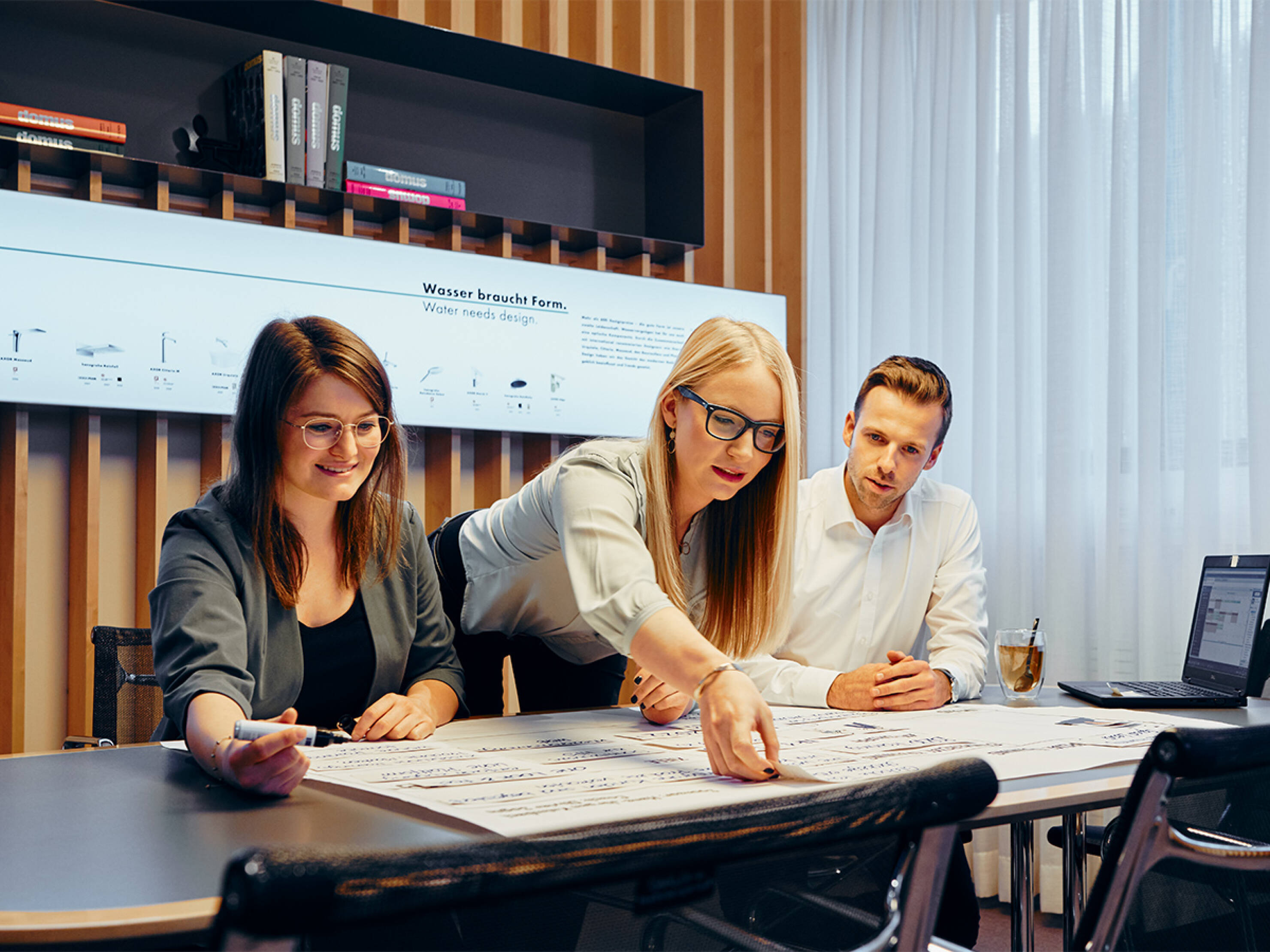 A bathroom consultation at hansgrohe. A bathroom consultation at hansgrohe.