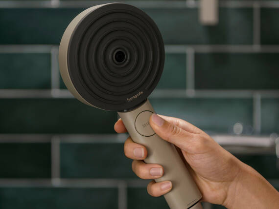 hansgrohe Planet Edition hand shower, highly sustainable.