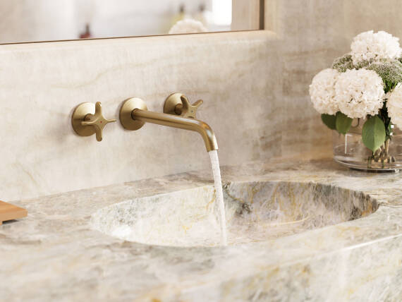 AXOR One s rukojeťmi ve tvaru kříže v provedení kartáčovaný bronz