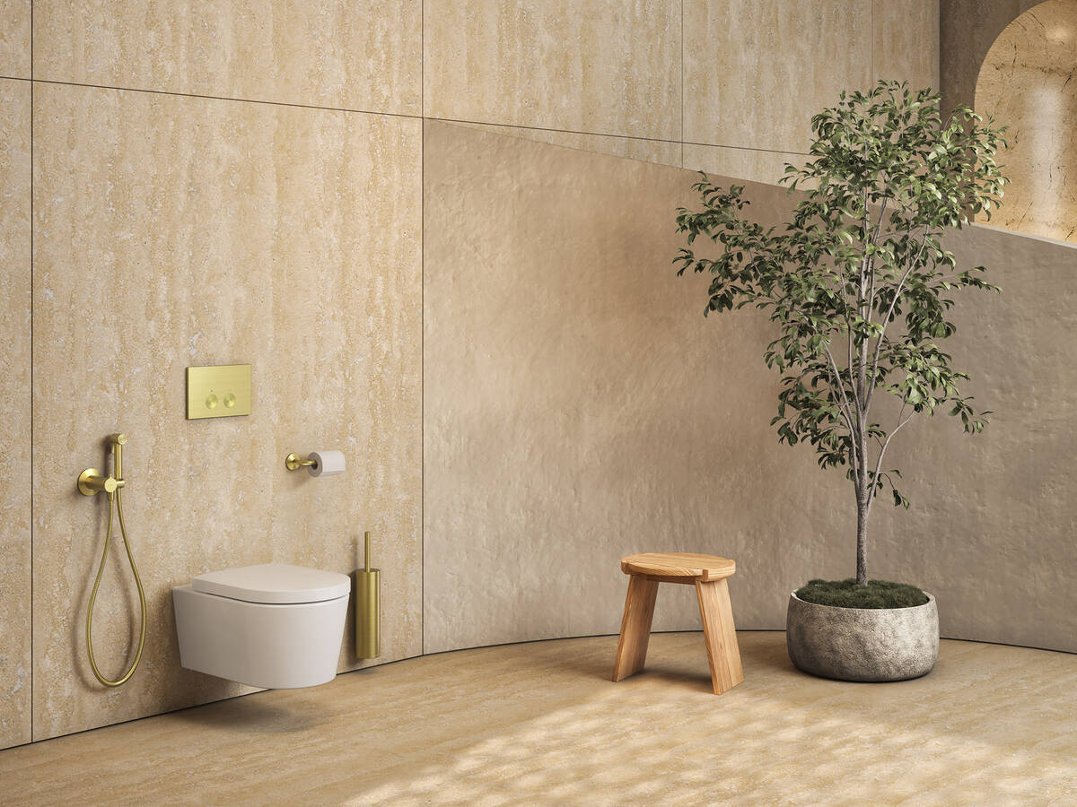 AXOR WC-Bereich mit AXOR Bidette Showers, AXOR FlushPlate undAXOR Universal Accessoires