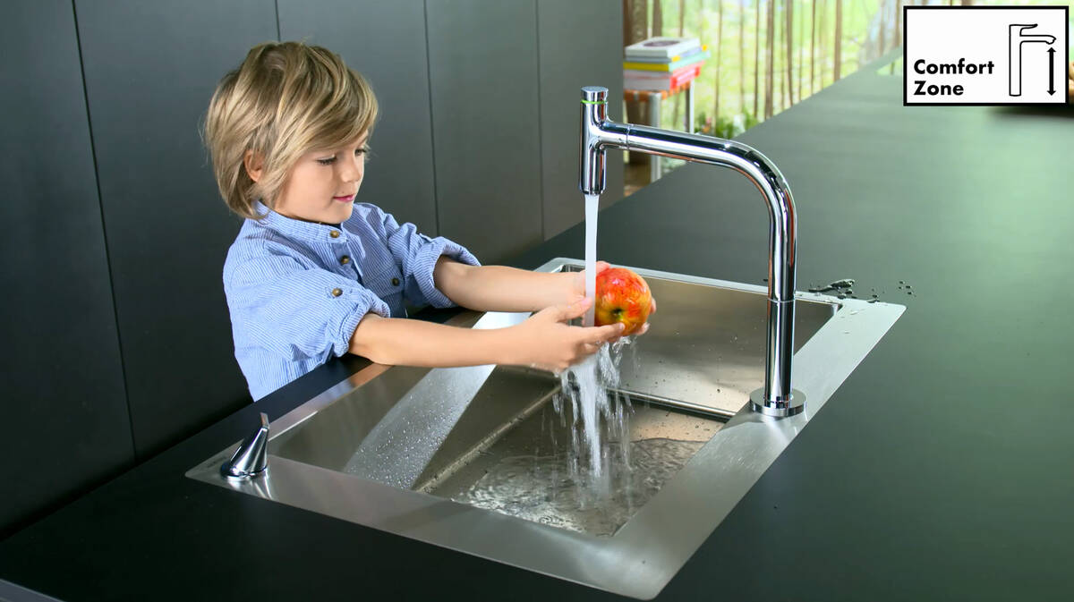 hansgrohe news: new combination of sink and kitchen tap.
