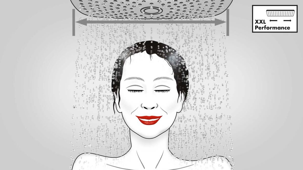 Une douche de grande taille pour encore plus de plaisir.