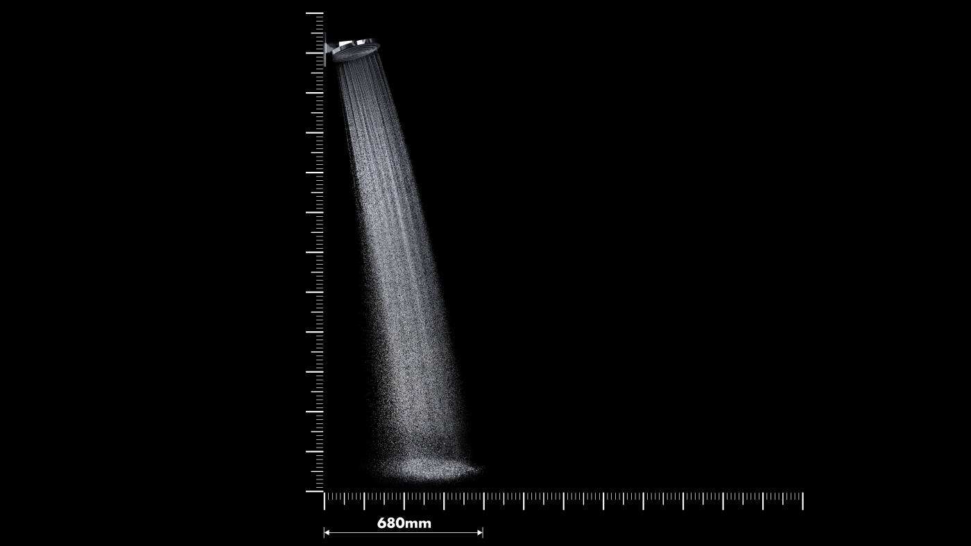 Unidad de ducha empotrada en techo estándar de 500 mm - Negro
