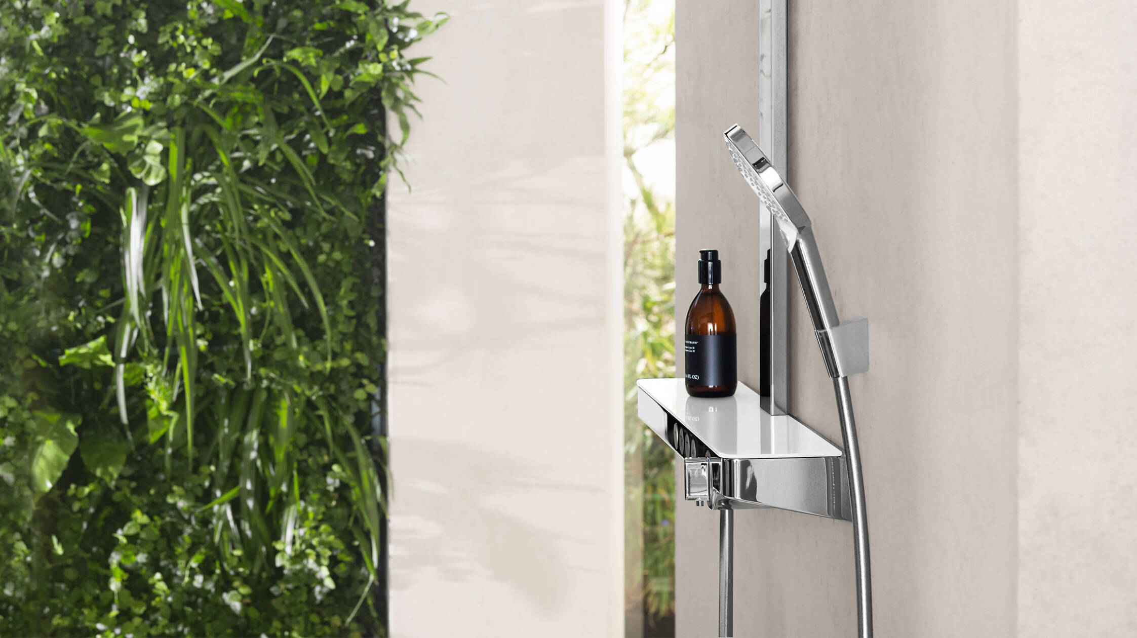 Большой дождевой душ в хроме  с верхней и ручной лейками.