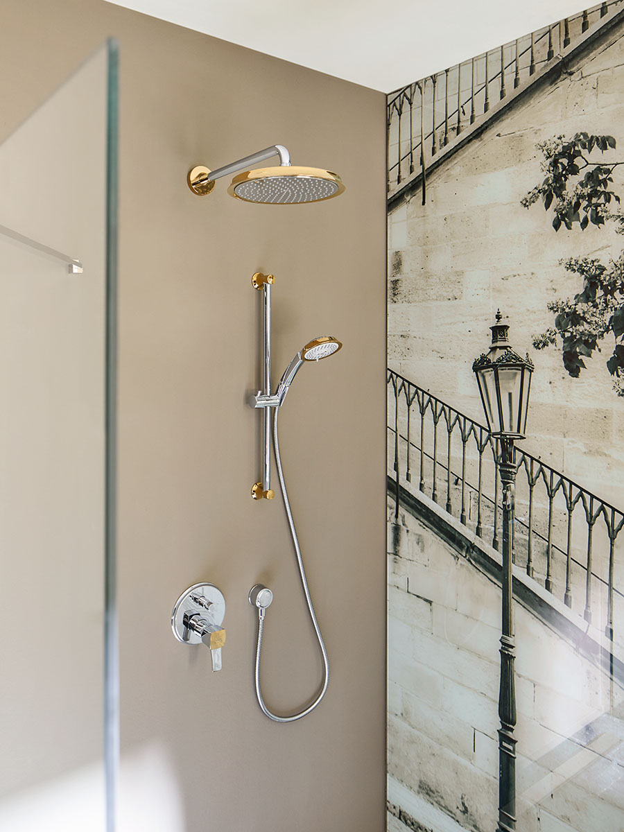 Design Nostalgia Hand shower Set with Hose Holder Shower heads Brass Retro 