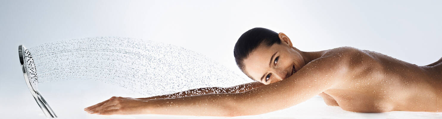 Modern hand shower - easy to operate.