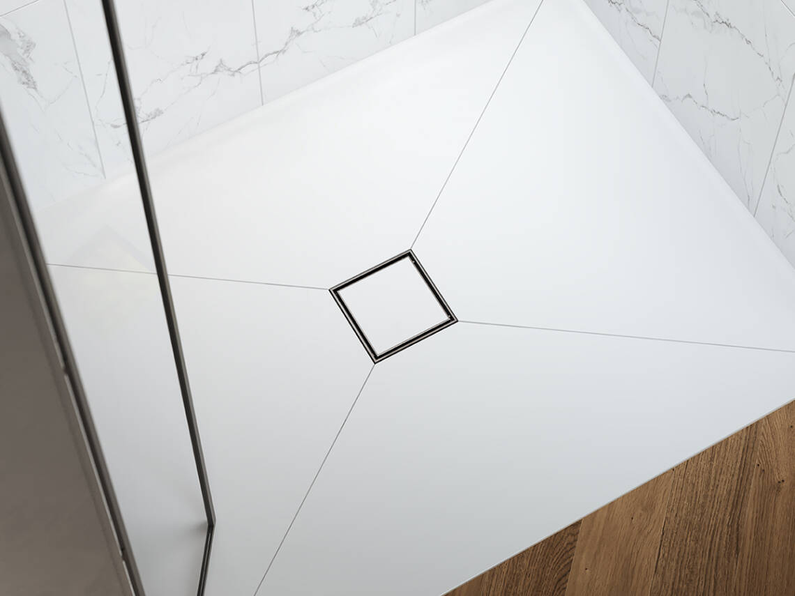 RainDrain Brilliance alicatado como el resto del suelo.