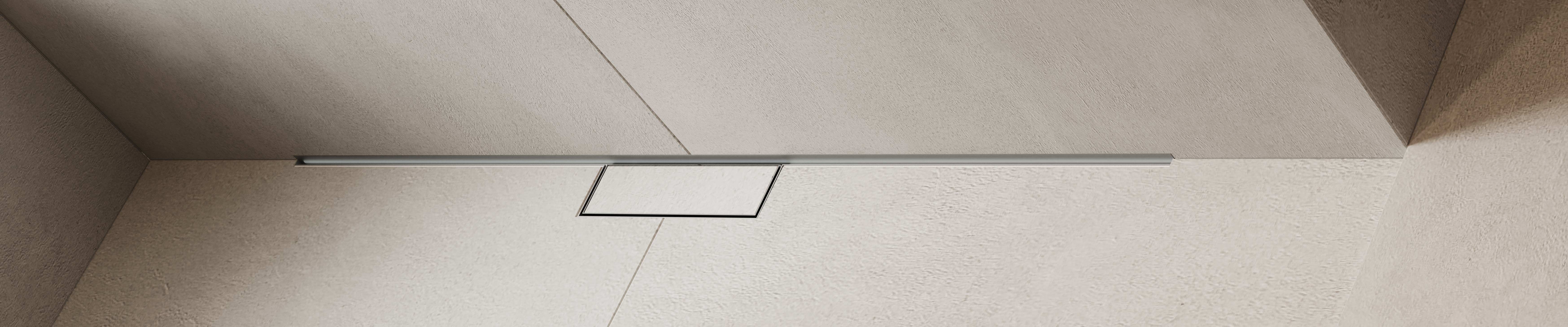 RainDrain Minmalistic in der bodenebenen Dusche.