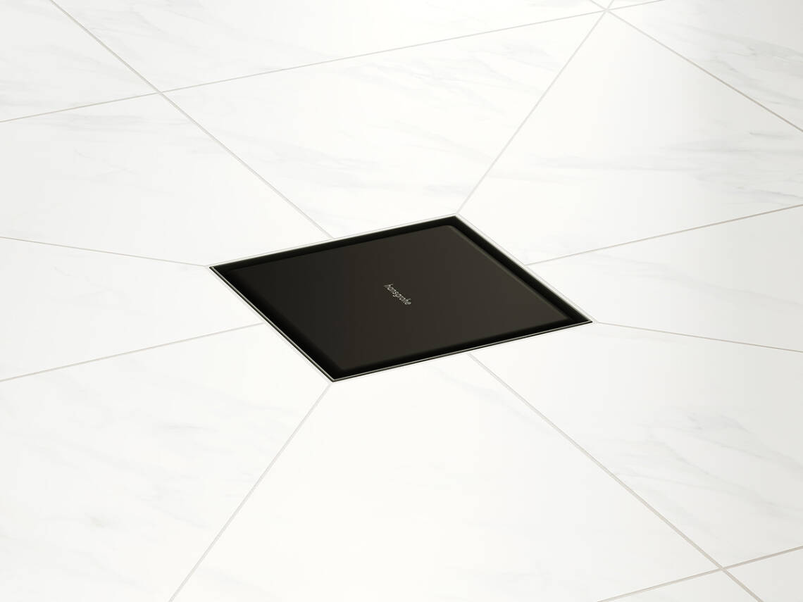 Desagüe puntual RainDrain Point en negro mate.