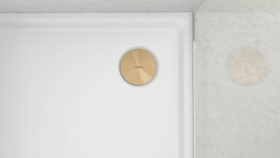 RainDrain Staro shower drain in Brushed Bronze.